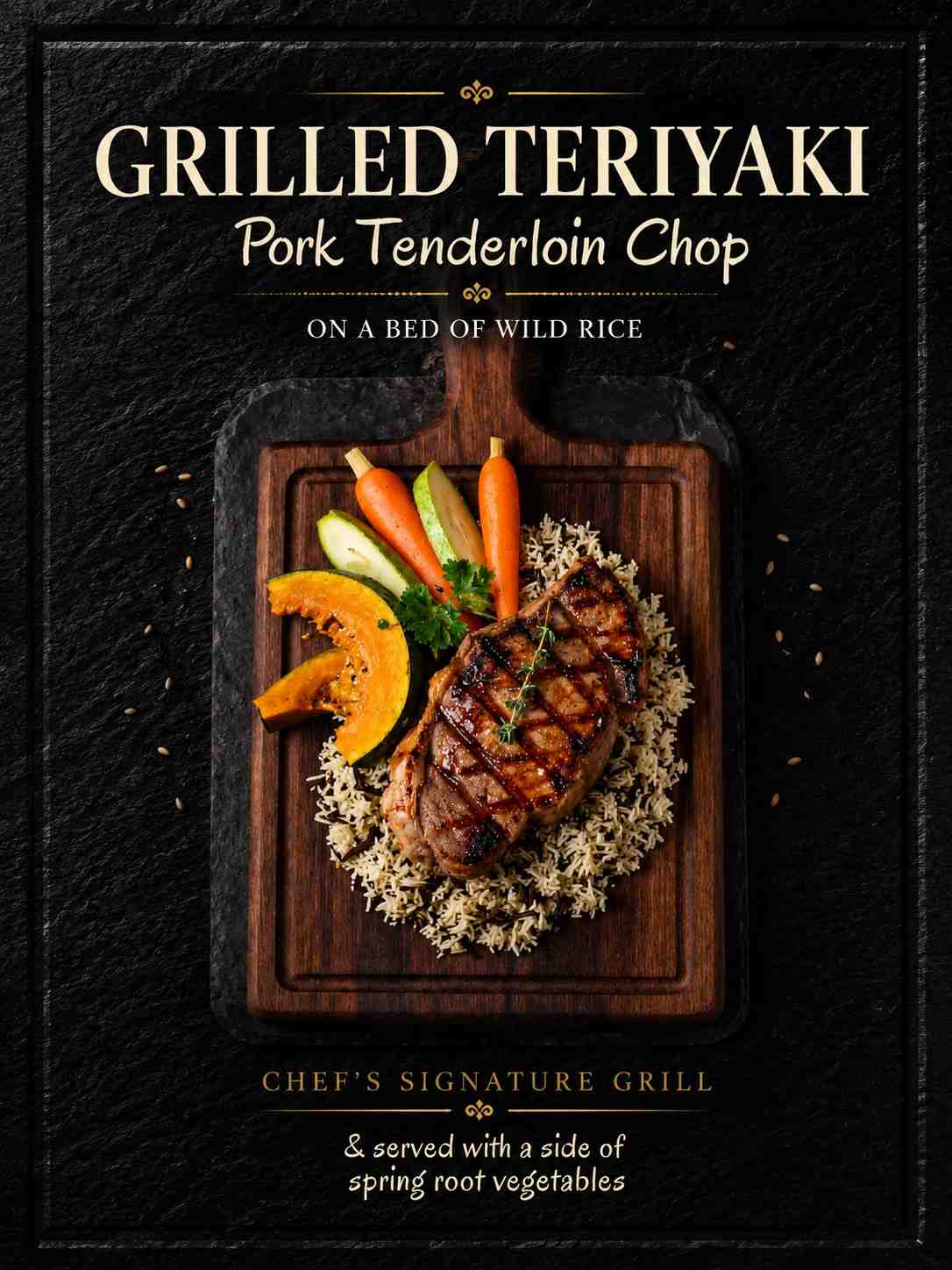 Grilled teriyaki pork on rice