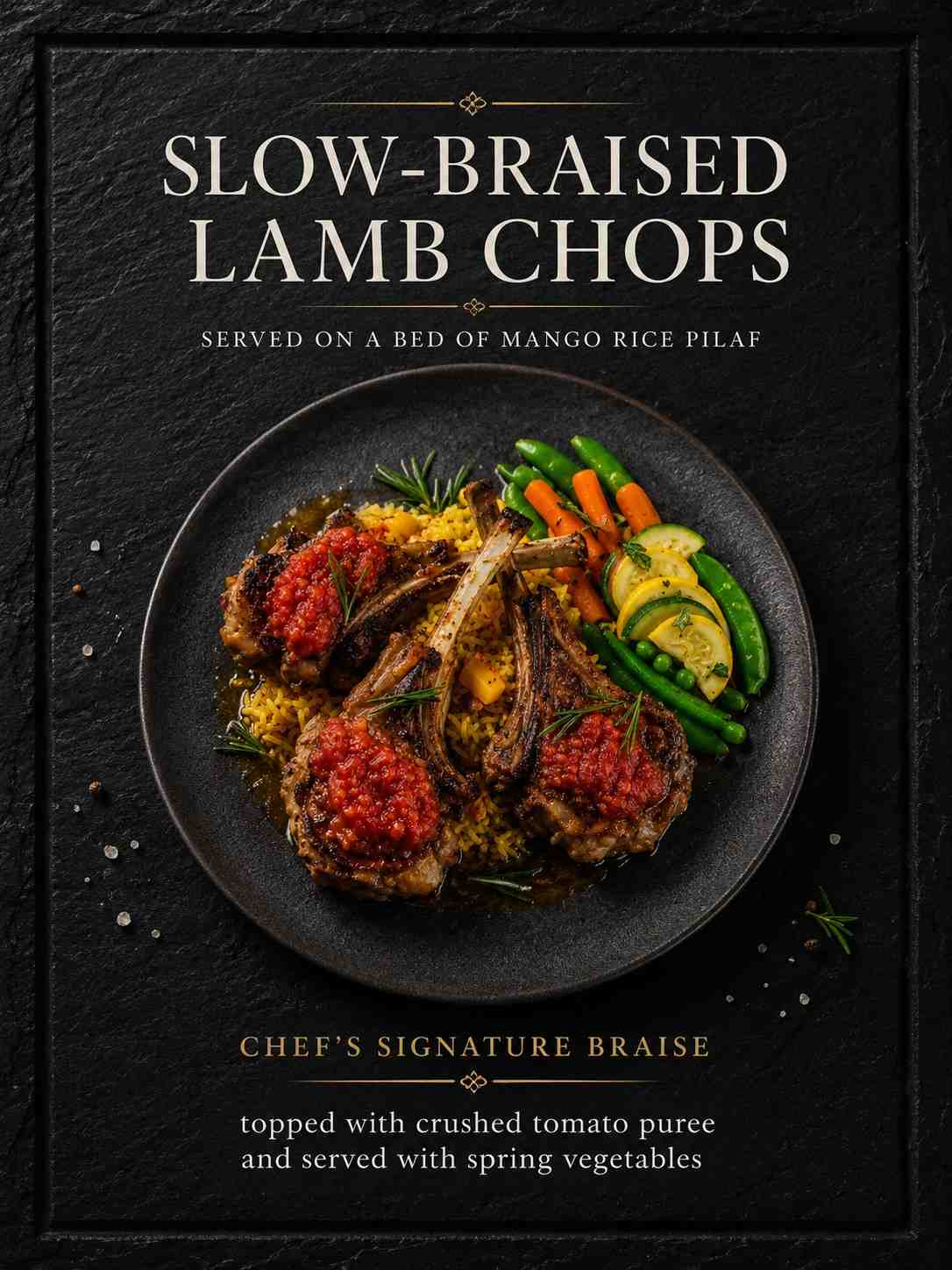 Lamb chops with mango rice