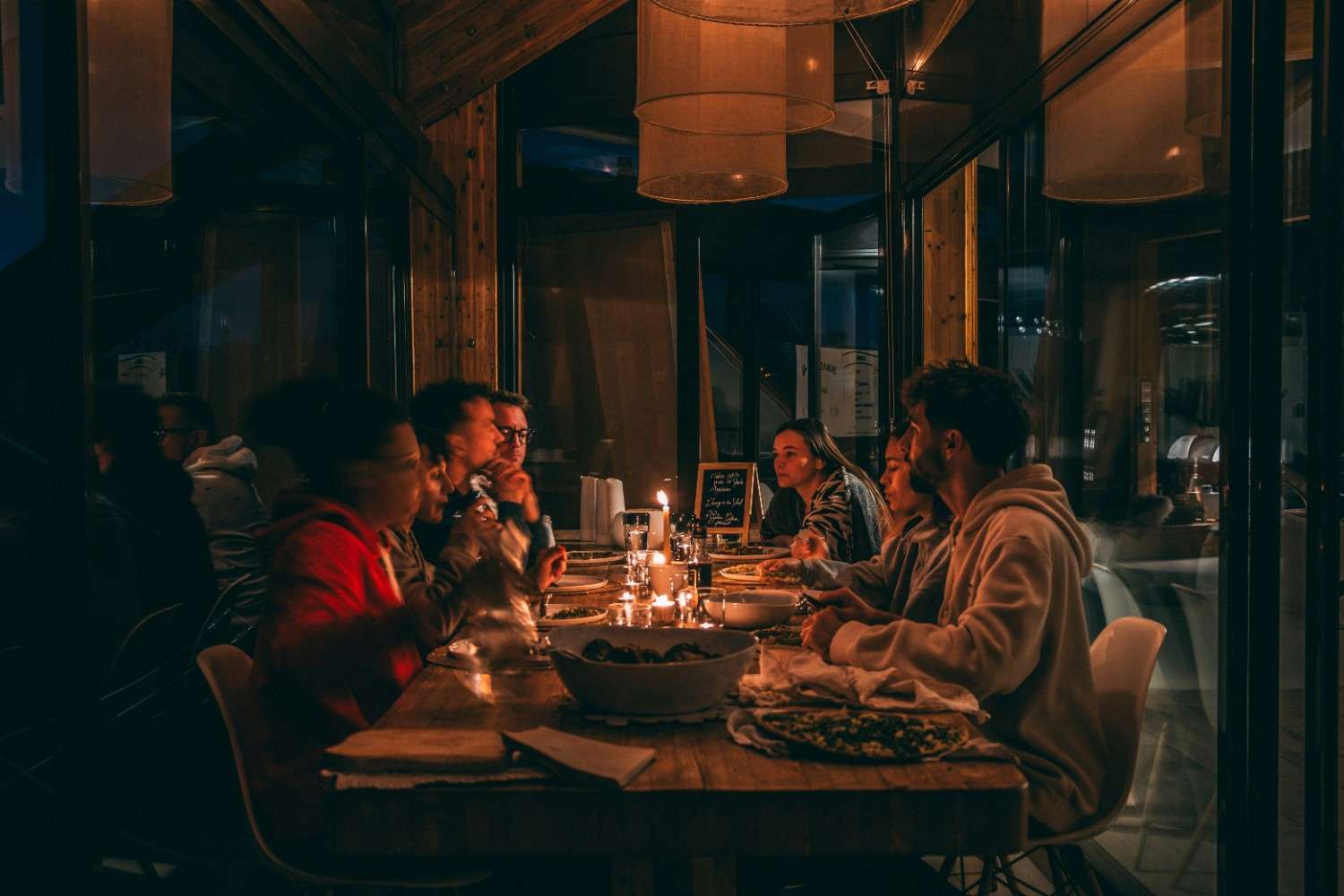 Candlelit dinner with friends
